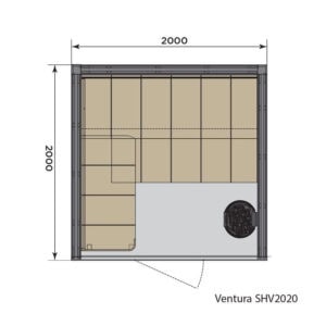 Large Harvia Ventura Sauna Floorplan.